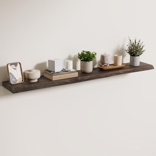Image of Axeman 48 inch Floating Shelves for Wall Live Edge, Walnut