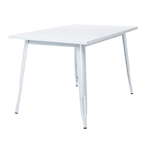 SKLUM Mesa Rectangular en Acero (120x80 cm) LIX Acero Brillante Blanco - (Elige Color)