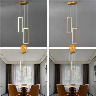 Lámpara rectangular de techo LED dorada con acabado de lujo 7