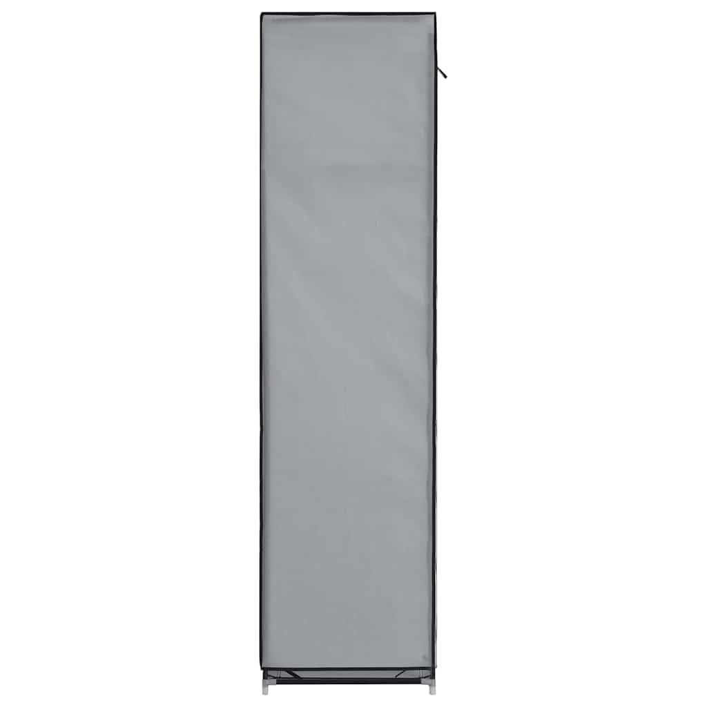 Stoffschrank Grau 150x45x175cm mit Fächern und Stangen | Tragbar, zusammenklappbar, Vliesstoff, feuchtigkeitsbeständige Eisenstangen, für Schlafzimmer