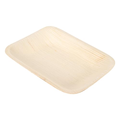 Image of Restaurantware Midori 6.3 x 4.7 Inch Square Palm Plates 100 Microwavable Palm Leaf Plates - Freezable Sustainable Areca Palm Leaf Plates Oven-Ready For Hot & Cold Foods