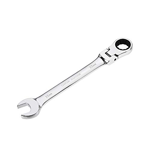 uxcell 18mm Flex-Head Ratcheting Combination Wrench Metric 72 Teeth 12 Point Rachet Box Ended Spanner Tools, Cr-V