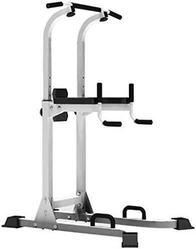 Home Strength Training Dip Station,Fitness Workout Station Power Tower,Adjustable Height Pull Up &Dip Station,Sit-up (Color : White, Size : 99110180cm)