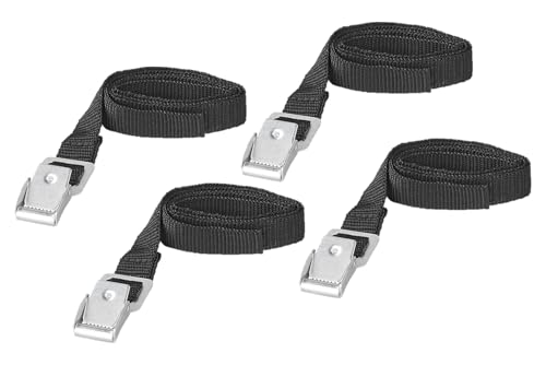 Multibros Lot de 4 sangles d'arrimage polyvalentes en polyester de qualité supérieure - 18 mm x 75 cm - Pour l'extérieur, le camping, le vélo, la moto et le transport