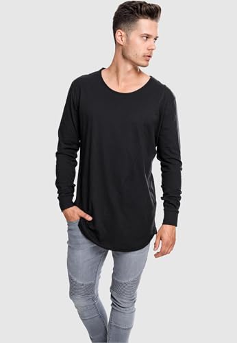 Urban Classics Shaped Fashion Long Sleeve tee Maglia a Maniche Lunghe, Negro (Schwarz), Large (Talla del Fabricante: Large) para Hombre