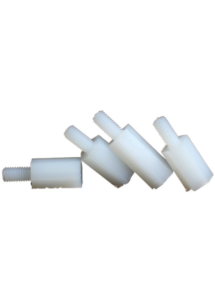 Muarted 20/50pcs Male To Female Nylon Standoff M2 M2.5 M3 M4 *L+6 White Pcb Nylon Standoff Spacer Column Plastic Spacing Screws(15mm,M3 50pcs)