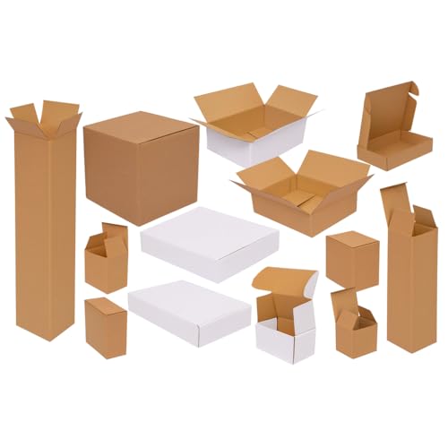PackGenie 5x5x3 Inch White Corrugated Mailer Box (50 Pack) Pack of 50 - Image 4