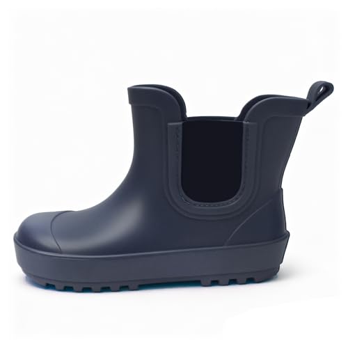 Ceinioc Toddler Kids Chelsea Rain Boots, Easy-on LightWeight Waterproof Rainboot for Boys and Girls