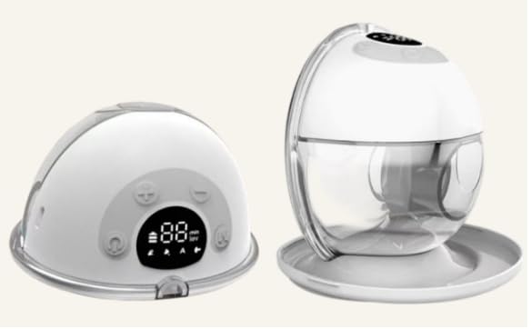 Haokoo Wearable Electric Breast Pump Hands-Free & Wireless Discreet Pump 4 Modes 12 Levels Anti-Leak Upright Stand with Dust Cover 140-Min Run Time 4 Flange Sizes