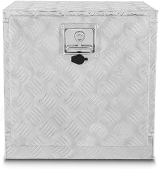 DNA MOTORING Underbody Truck Box Aluminum Truck Storage Tool Box, Truck Storage Organizer Chest for Pick Up Truck Bed, w/Lock & Keys, 19" L X 19" D X 19" H Silver, TBOX-T5-013-ALU