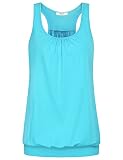 Miusey Womens Activewear, Ladies Sleeveless Crew Neck Running Tank Top Fitted Snappy Stretch Female