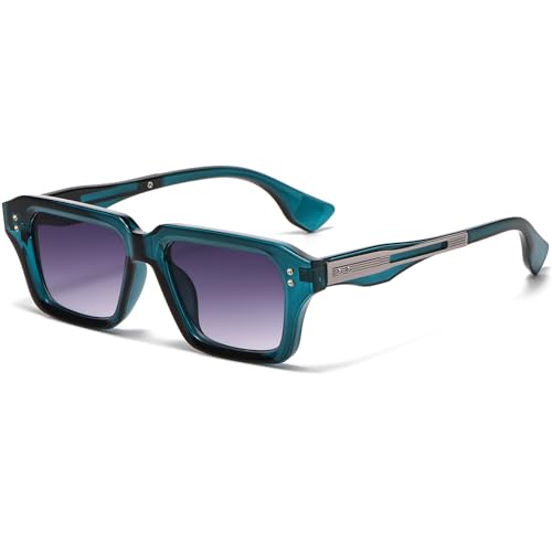 Image of AIEYEZO Rectangle Sunglasses for Men Women Fashion Square Frame Sun Glasses 90's Retro Designer Shades