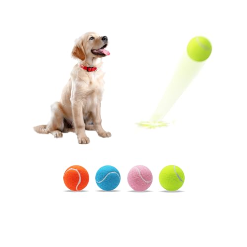 Magicorange Tennis Balls for Dogs,Colorful Easy Catching Dog Balls,4 Pack