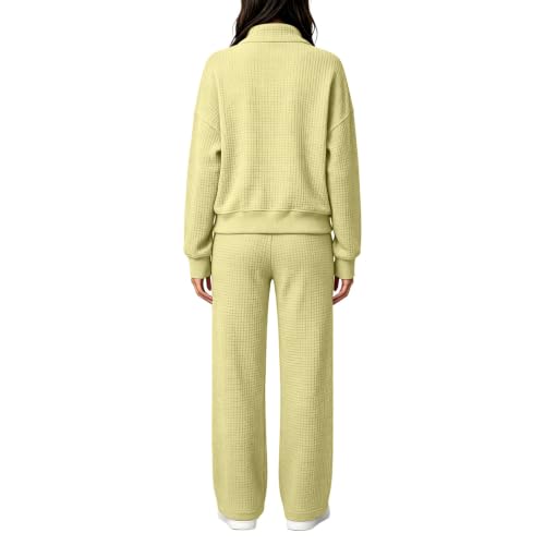 eoeioa 2 Pc Waffle Knot Lounge Set Women Casual Going Out Outfits Y2k - image 3