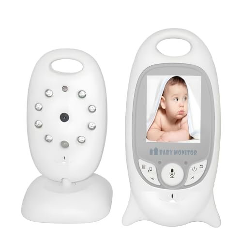 ANJ.GG Babá Eletrônica Sem Fio com Tela 2.0' LCD, Áudio Bidirecional, Visão Noturna, Monitoramento de Temperatura, Lullabies, Alcance até 260 m
