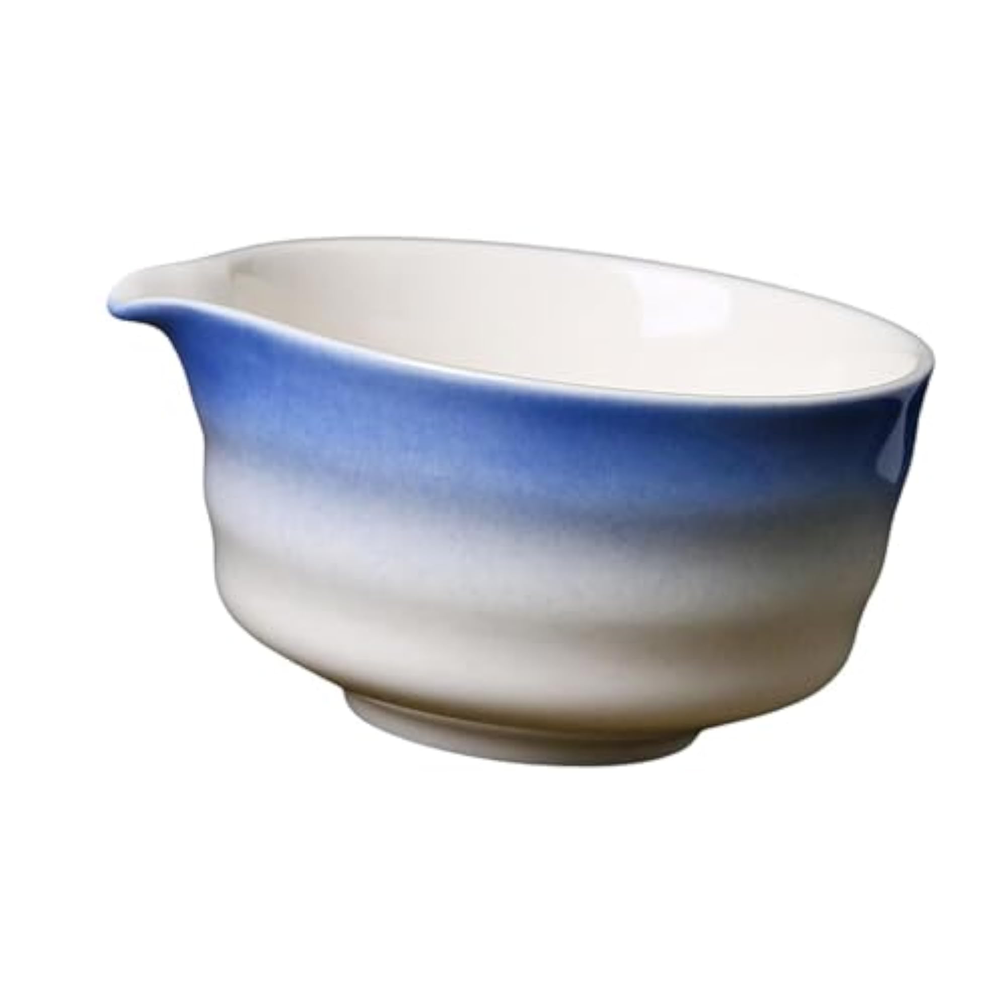 Ceramic Matcha Bowl with Spout 450ml Handcrafted for Friends Tea Lovers Gift Blue