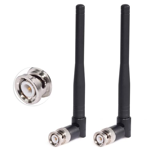 SUPERBAT UHF 400MHz-960MHz Antenna Wireless Microphone Receiver BNC Male Antenna Replacement for Wireless Microphone Receiver System,Headband Headsets,Lapel Lavalier,Goosneck,Headphone(2-Pack)