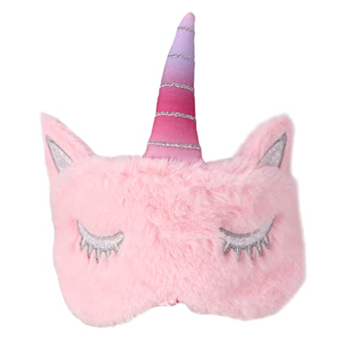TOVINANNA 快適な目隠し 睡眠用アイマスク 豪華な睡眠アイシェード ぬいぐるみアイパッチ 快適なアイマスク 眠る目 display present 眼帯 ユニコーンデザインのアイカバー ピンク