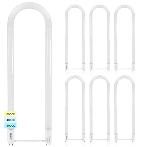 Luxrite U Bend LED Tube Light T8 T12 17.5W (32W Equivalent) 3 Colors 3500K | 4000K | 5000K 2100 Lumens Fluorescent Light Tube Replacement Direct or Ballast Bypass UL Certified G13 Base 6-Pack