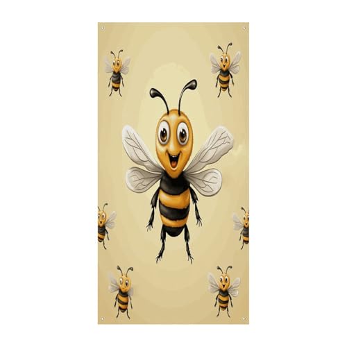 Toile de fond de bienvenue Honey Bee pour embellir une porte d'entrée terne ou vide