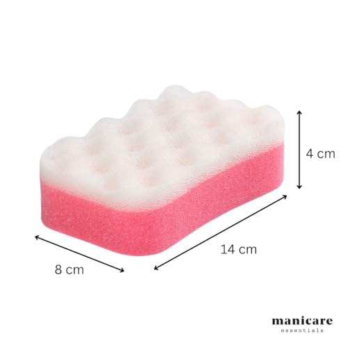Manicare Luxury Massage Bath Sponge, Wash Exfoliate And Massage, Shower Body Scrubber, Pink Double Sided Cleaning Sponge, Durable And Long lasting, Lather And Use With Shower Gel Or Body Wash - Image 3