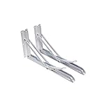 Farmunion 2pcs White Metal Triangle Folding Shelf Bracket Support Wall Bracket