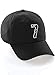 Daxton 3D Custom Alphabet AZ Letter Numbers Initial Baseball Dad Hat- Black, Number 7