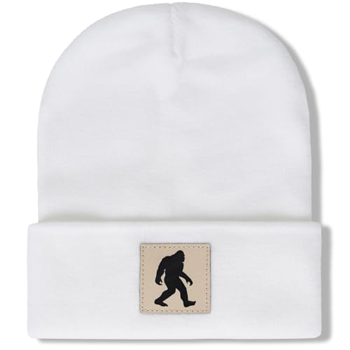Image of Bigfoot Beanie for Men - Sasquatch Hat Winter Knit Cuffed Beanie for Women - Bigfoot Gifts for Christmas & New Year