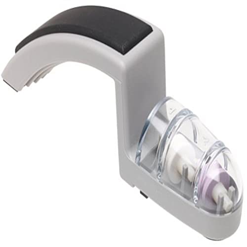 Minosharp Shinkansen Knife Sharpener Manual Black Two Stage Sharpening and Honing Uses Water to Improve Sharpening and Prevent Scratching Ergonomic Design for Safe Operation C822