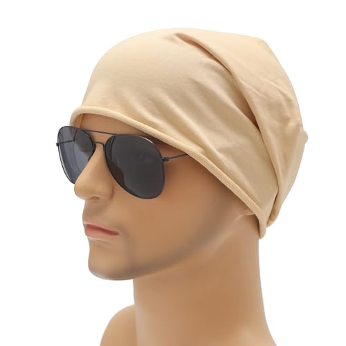 Image of ZLYC Cotton Thin Slouchy Beanie Hat for Men Women Fashion Soft Stretch Knit Skull Cap