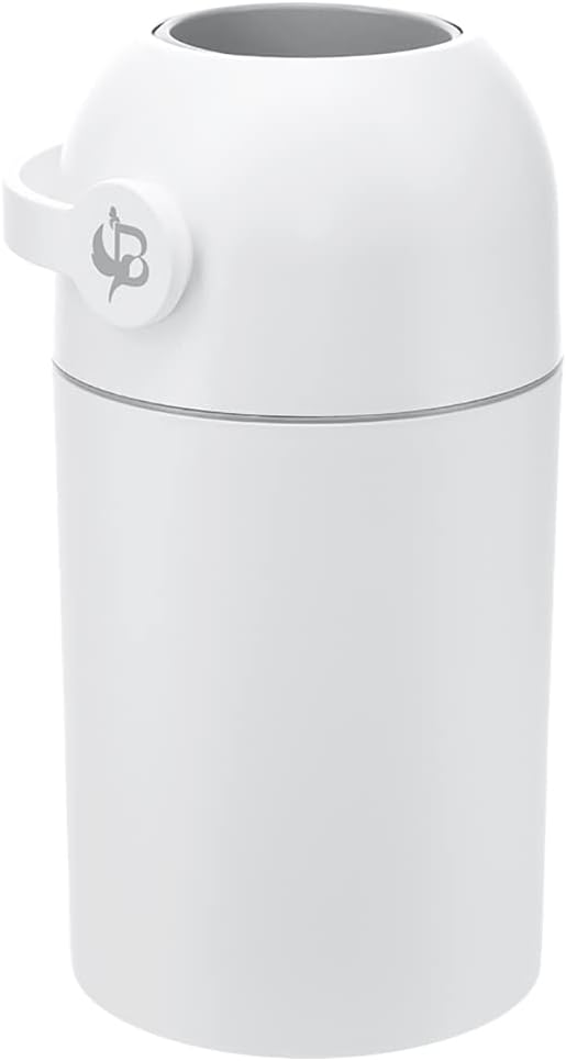 Diaper Pail - Nappy Disposal Bin - White - Odorless - Easy Refill - No Preset Bag Size