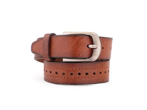 Image of Genuine Leather Belt for Kids, Black /Brown Colour Adjustable Belt with Metal Buckle, Belt for Formal, Casual & Jeans Wear, Waist 20-24-28-30 Inch 3|5|7|9|11 Yrs