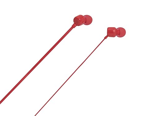Image of JBL Tune 110 - Wired in-Ear Headphones with JBL Pure Bass Sound, 1-Button Remote, Microphone and Tangle-Free Flat Cable (Red)