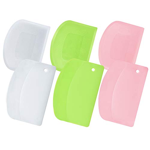 image for MCIGICM Bread Dough Plastic Bowl Scraper: 6PCS Food Safety Flexible Pl