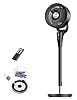 DREO Ventilateur sur Pied Silencieux pour Chambre [Amélioré], Flux d’Air 27m, 20dB, Oscillation 90°, Moteur DC, 8 Vitesses, 3 Modes, Hauteur 96–106 cm, Minuterie 8H, Inclinaison 105°