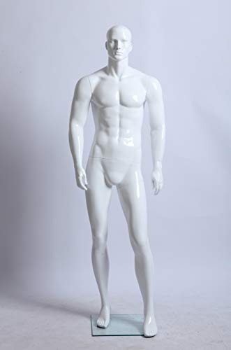 Euroton XM-11B weiß lackierte abstrakte Schaufensterpuppe Mannequin Mann männliche Schaufensterpuppe weiß Glanz Cover