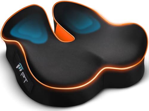 POOTACK Cuscino per sedia in memory foam - Cuscino ergonomico traspirante per sedia da ufficio con fodera rimovibile e lavabile