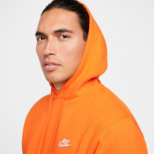 Nike Sportswear Club Fleece Pullover Hoodie (BV2654-819, Safety Orange/Safety Orange/White)4