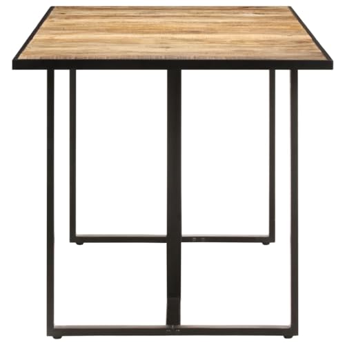 Mesa de comedor de madera de mango 180x90 cm con patas de hierro 4