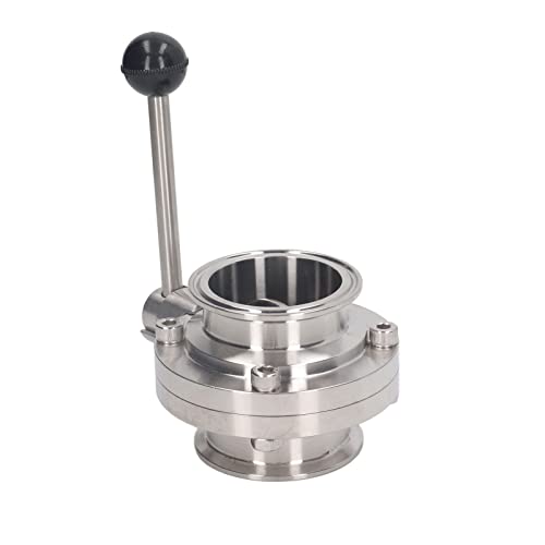 Stainless Steel Butterfly Valve Tri Clamp Clover Fittings Accessory with Pull Handle for Pharmaceutical Industries (OD 63mm)