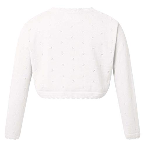 renvena Kids Girls Long Sleeve Bowknot Crochet Cardigan Toddler Single Button Cropped Coat Dressy Sweater Jacket2