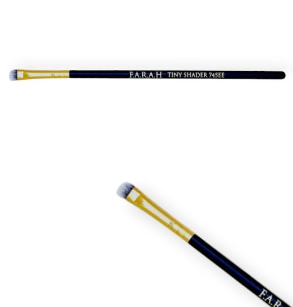 F.A.R.A.H Tiny Shader Brush 745EE “SUPER TINY” – Ultra-Precise Eyeshadow Brush for Detail Work – Vegan Bristles – Wooden Handle & Brass Ferrule