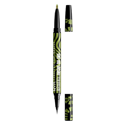 Delineador de ojos líquido negro y verde dual NYX miniatura 1
