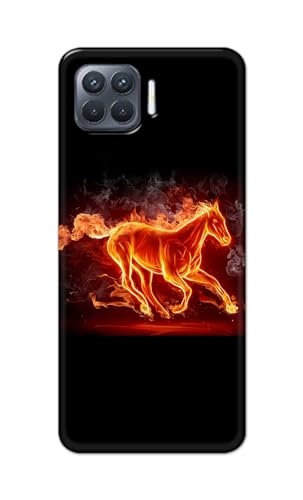 Image of PRINTFIDAA Printed Hard Back Cover Case for Oppo F17 Pro | Oppo A93 4G | Oppo Reno4 F | Oppo Reno 4 F Back Cover (Fiery Horse) -112