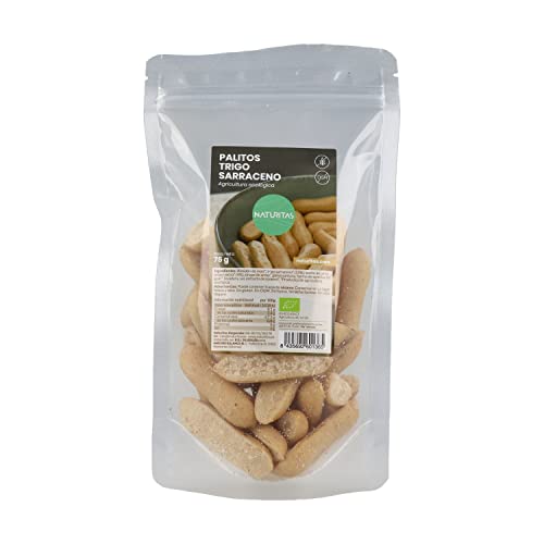 Palitos de Trigo Sarraceno Bio 75 g de Naturitas Essentials | Snack vegano | Palitos de trigo sin gluten | Sin GMO | Sin huevo | Sin lactosa | Sin leche
