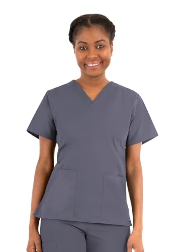 Maevn Women's Core Classic V-Neck Top(Pewter, XX-Large)