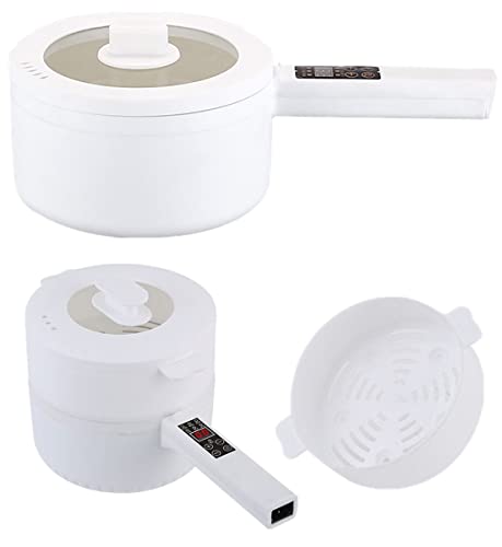 Lasuki Electric Hot Pot Rapid Noodles Cooker, Non-Stick Hot Pot Electric with Strainer 1.8L Large Cooking Pan for Omelet, Soup, Fondue, Pasta, Steak, Perfect for Dorm and Camping, Steamer, White Lasuki Electric Hot Pot Rapid Noodles Cooker, Non-Stick Hot Pot Electric with Strainer 1.8L Large Cooking Pan for Omelet, Soup, Fondue, Pasta, Steak, Perfect for Dorm and Camping, Steamer, White
