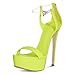 Sandales À Plateforme pour Femmes, Sandal À Bout Rond À Talons Aiguilles À Talons Fermés pour Dames, Chaussures De Banquet en Cuir PU À Talons Super Hauts 16CM D'été,Light Green,44 EU