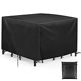 Linkyou Funda para Muebles de Jardín, 600D Oxford Funda Protectoras Muebles Jardin, Cubierta para Exterior, Impermeable, a Prueba de Viento, Resistente a los Rayos UV, a Prueba de Nieve (126*126*74cm)