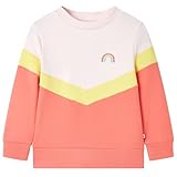 Kinder Sweatshirt Rundhalsausschnitt Langarmshirt Pullover Shirt Zartrosa 104